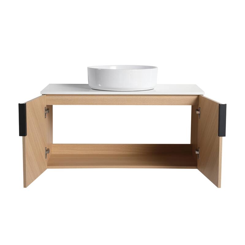 Bathroom Vanity With Sink In 30/36 Inch, Floating Bathroom Vanity With 2 Soft Close Doors