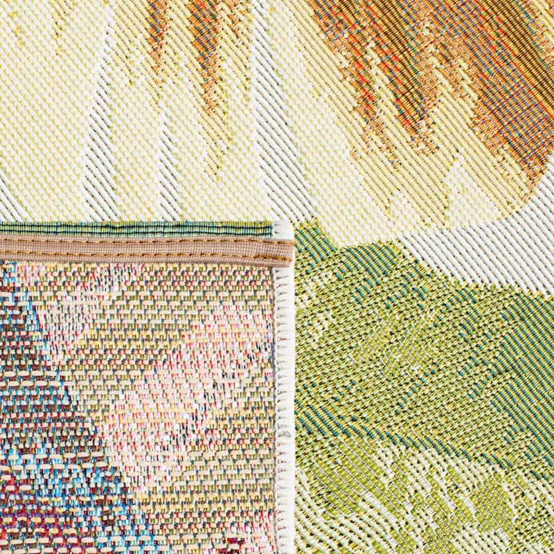 SAFAVIEH Barbados Ehrentrud Tropical Indoor/ Outdoor Waterproof Patio Backyard Rug