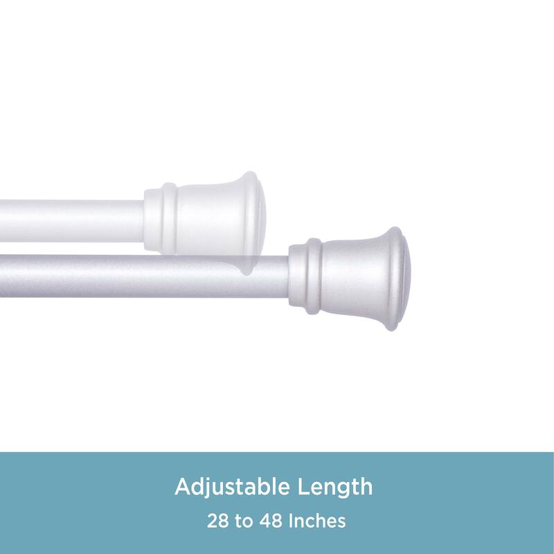Kenney® Trumpet 28-48 in. Decorative Curtain Rod & Holdback Set, 5/8 in. Diameter