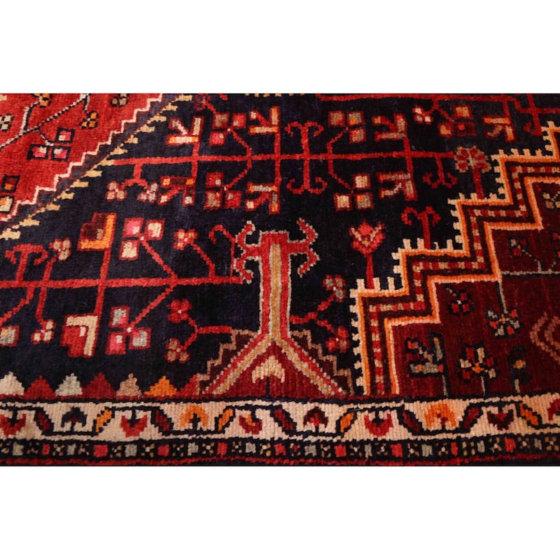 ECARPETGALLERY Hand-knotted Anatolian Vintage Dark Navy, Red Wool Rug - 4'3 x 7'11
