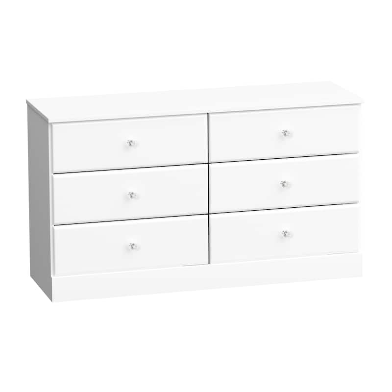 Prepac Astrid 6 Drawer Double Dresser for Bedroom, Wide Chest of Drawers, Bedroom Furniture,Traditional Furniture