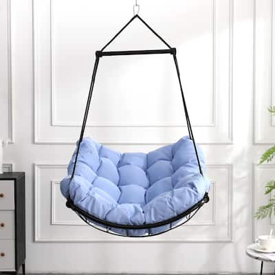 Hanging Hammock Chair Swing with Cushion for Patio, Bedroom, Courtyard
