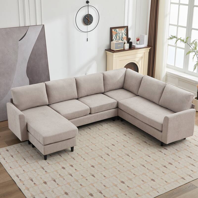 Snow Velvet Sectional Sofa
