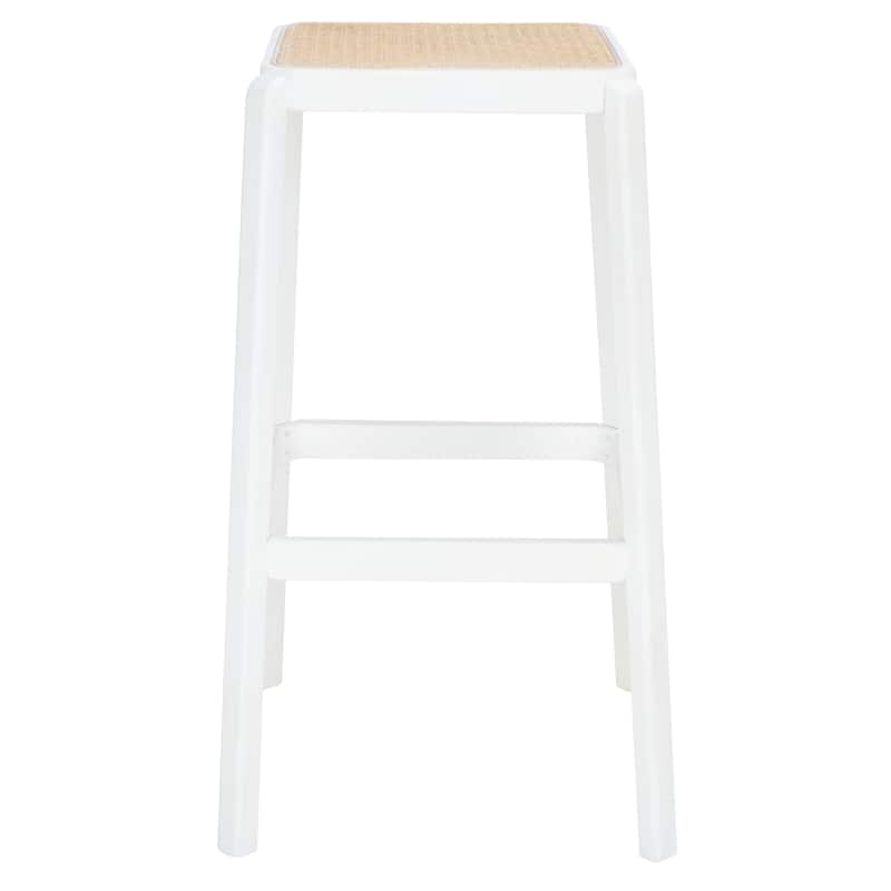 SAFAVIEH Fleta Backless Cane Bar Stool - 18" W x 18" D x 30" H - 18Wx18Dx30H