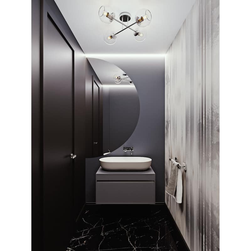 AFX Jamie 24" Semi Flush - Satin Nickel