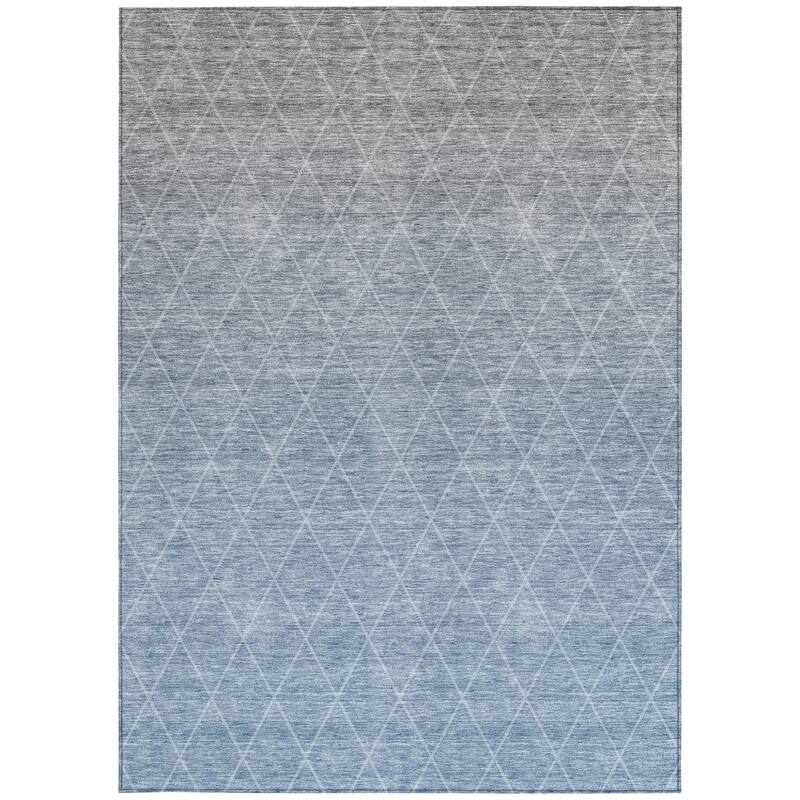HomeRoots Geometric Transitional Rectangle Outdoor Rug