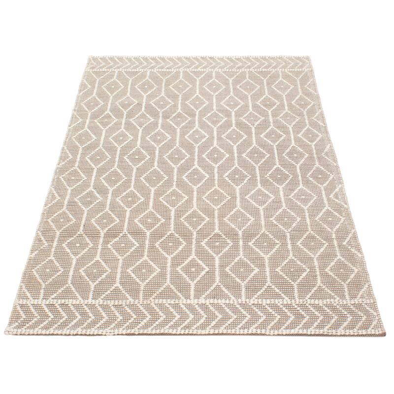 ECARPETGALLERY Braid weave Sienna Taupe Wool Rug - 5'0 x 7'11