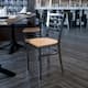 Option Natural Wood Seat/Clear Coated Metal Frame