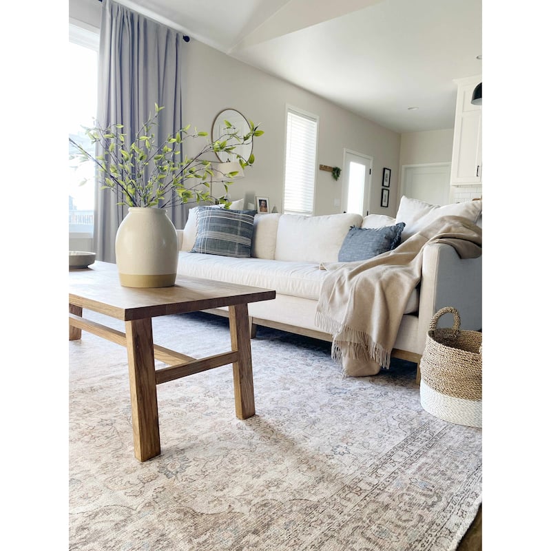 Hauteloom Ariana Living Room, Bedroom Machine Washable Area Rug - Pearl, Dark Brown, Brown - 5' x 7'6"