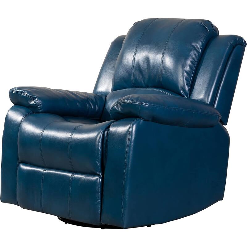 Faux Leather Manual Recliners, Extending Footrest & Overstuffed