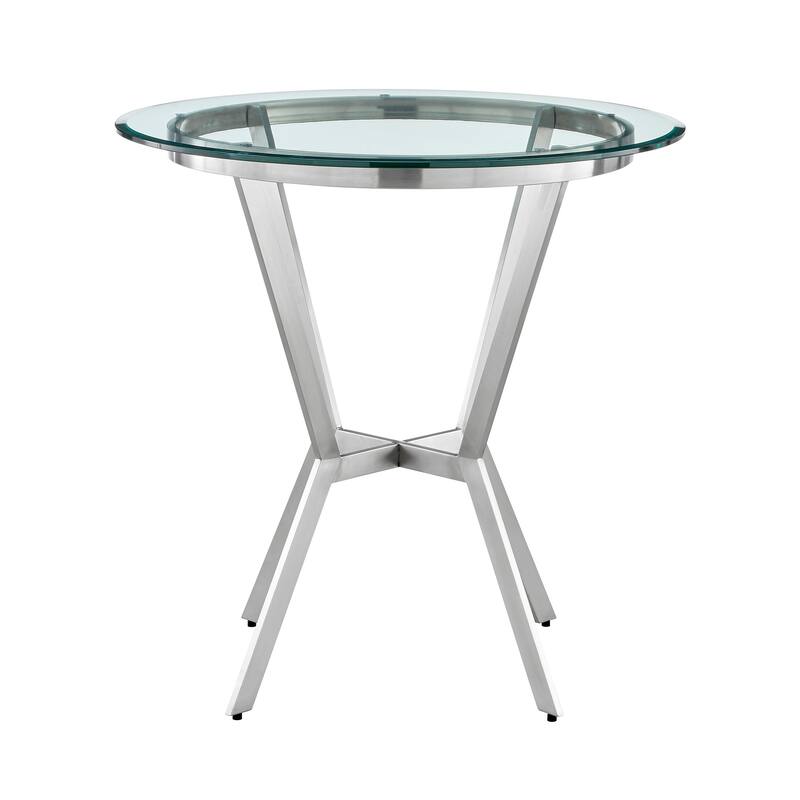 Naomi and Roman Counter Height Dining Set in Grey Faux Leather