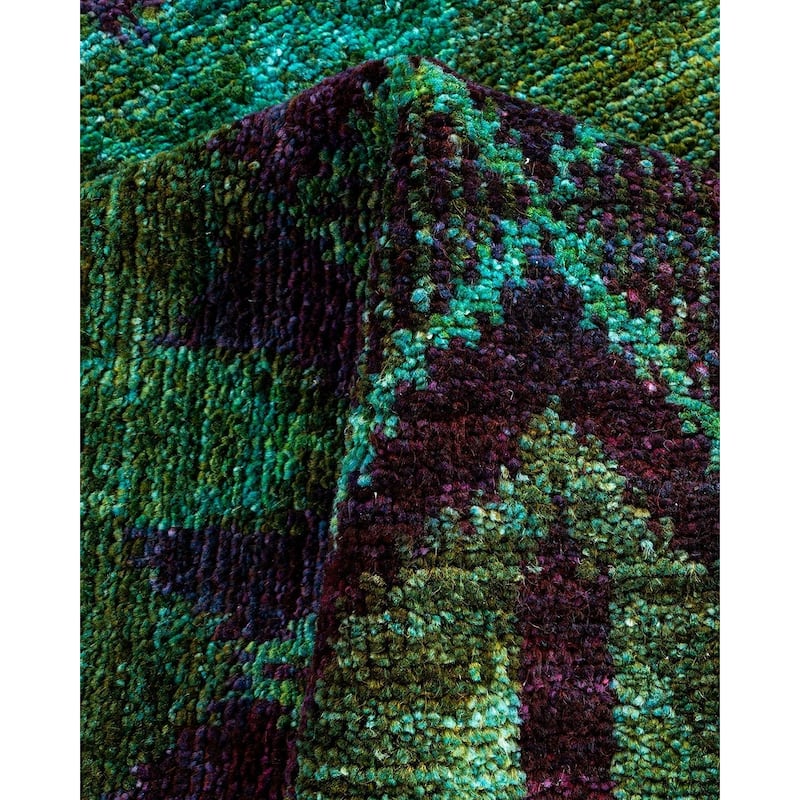 Contemporary Overdyed Wool Hand Knotted Area Rug - 4' 1" x 6' 1"