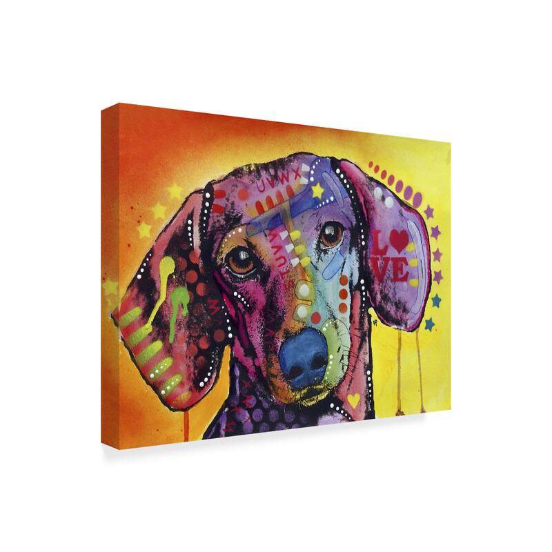 Dean Russo 'Tilt Dachshund Love' Canvas Art