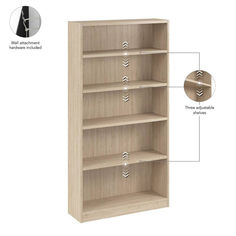 Bush Business Furniture Vista Tall 5 Shelf Storage Bookcase