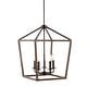 preview thumbnail 35 of 47, Oria Iron Farmhouse Industrial Lantern LED Pendant, Oil Rubbed Bronze/Faux Wood by JONATHAN Y