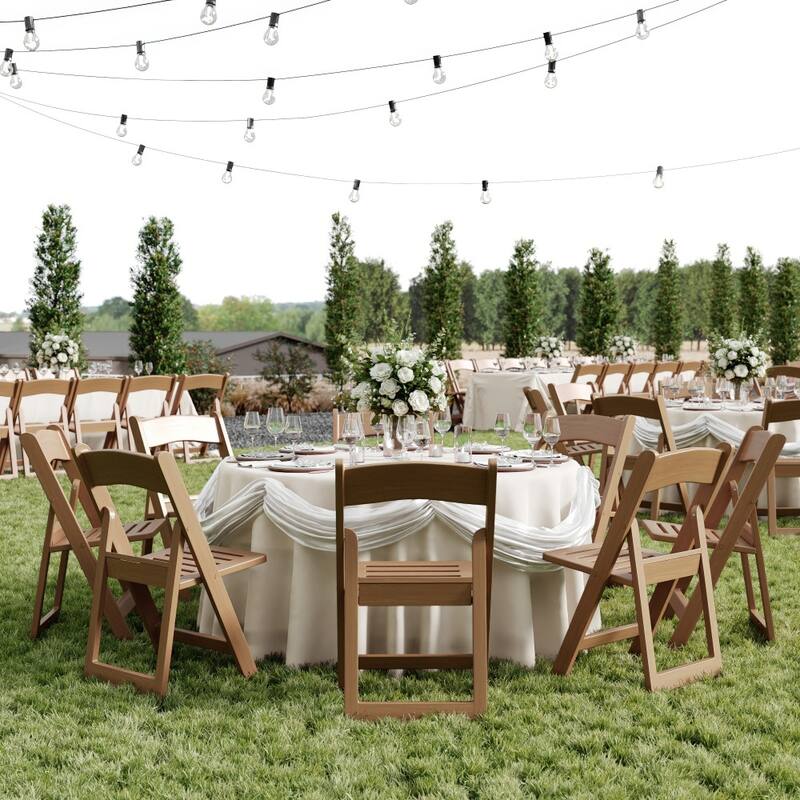 800 lb. Capacity White Resin Folding Chair with Slatted Seat
