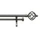 preview thumbnail 1 of 9, ATI Home Torch Double Curtain Rod and Finial Set 36" to 72" - Gunmetal