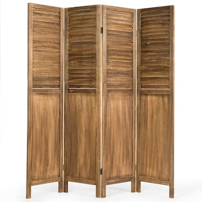 Costway 4 Panel Folding Privacy Room Divider Screen Home Furniture 5.6