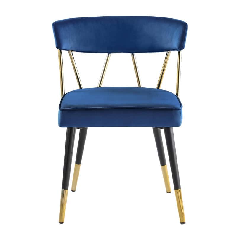 Best Master Furniture Meyer Velvet Side Chair with Gold Accents (Set of 2)