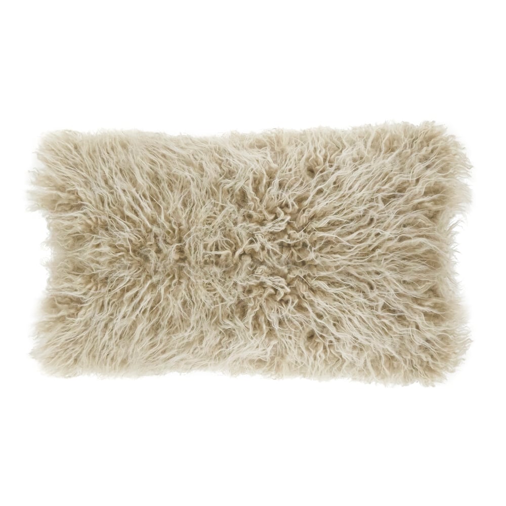 Mongolian Shaggy Faux Fur Throw Pillow