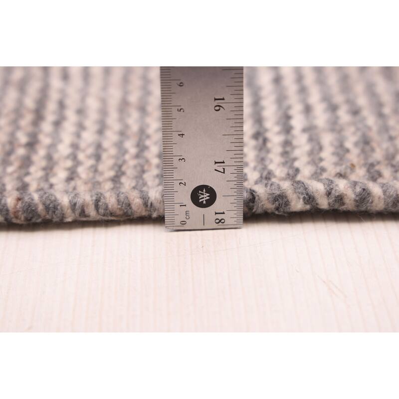 ECARPETGALLERY Flat-Weave Nevada Grey Wool Kilim - 5'6 x 7'9