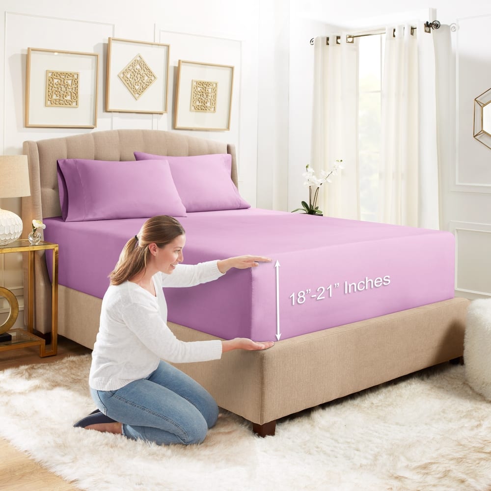 Empyrean Bedding Ultra Soft Microfiber 3 Piece Bed Sheet Set - Extra Deep Pocket Fitted Sheet with 2 Pillowcases