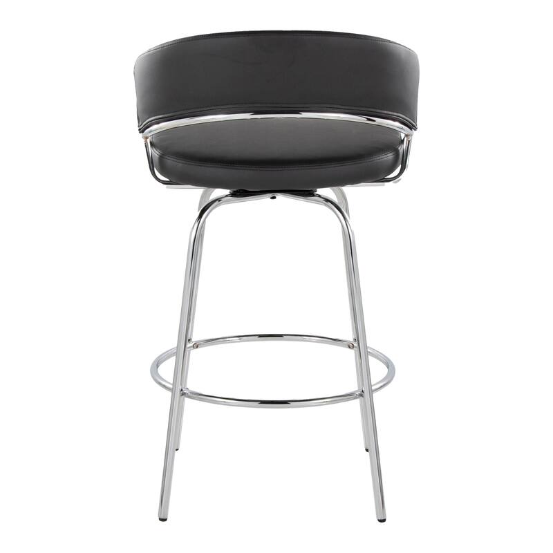 Silver Orchid Tatyana 26" Upholstered Counter Stool with Metal Legs (Set of 2)