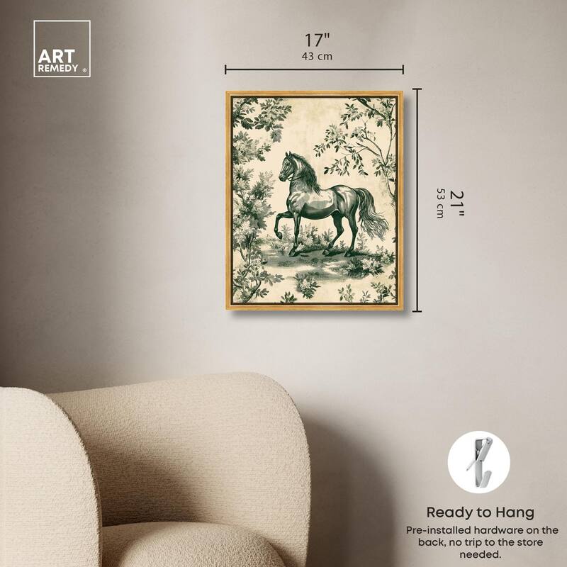 Equestrian Etching Canvas by Art Remedy