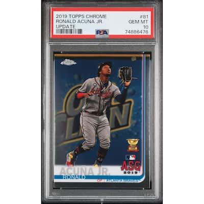 Ronald Acuna Jr 2019 Topps Chrome Update Baseball Card #81 Graded PSA 10 - 8'6" x 11'6"