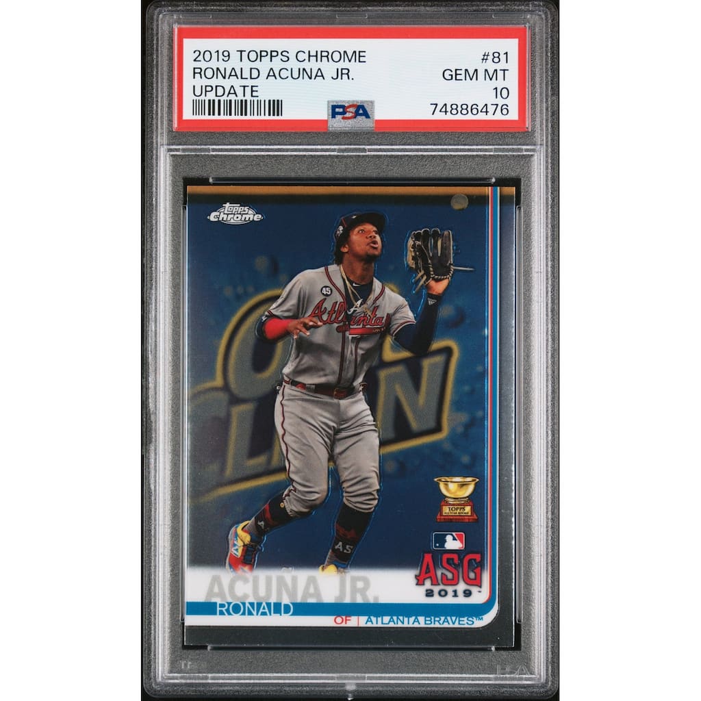 Ronald Acuna Jr 2019 Topps Chrome Update Baseball Card #81 Graded PSA 10 - 8'6" x 11'6"