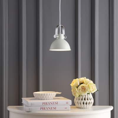 SAFAVIEH Lighting Rove Adjustable 1-light LED White Pendant - 6.25"x6.25"x10-82"