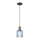 preview thumbnail 62 of 82, Innovations Lighting Downtown Urban - Bridal Veil - 1 Light 5" Cord Hung Mini Pendant Blue/Oil Rubbed Bronze