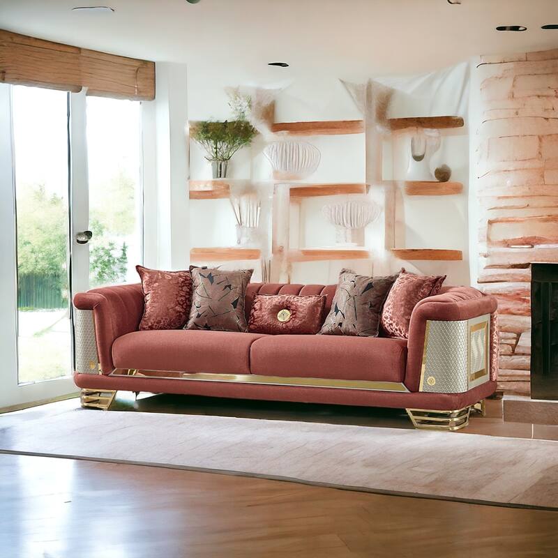Renillo Modern Upholstered 98'' Velvet Pillow Back
