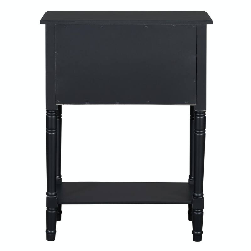 Narrow Console Table with 3 Drawers and Bottom Shelf