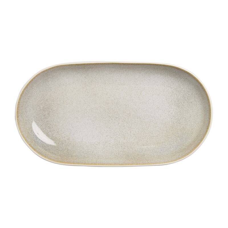 Sango Anderson Black Large Ceramic Serving Platters Set of 2, 14/12 Inch