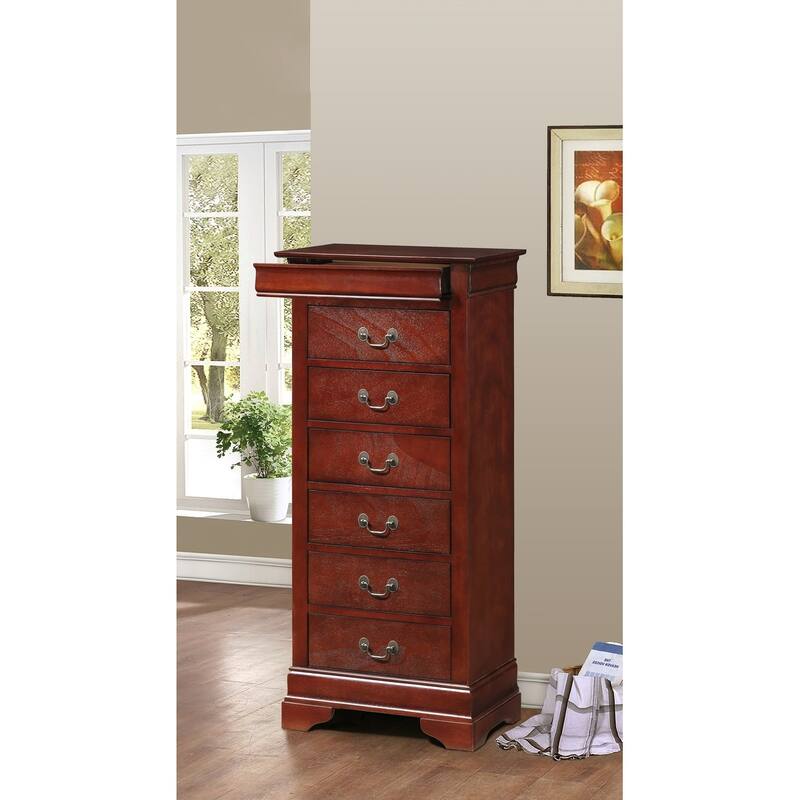 7-Drawer Wooden Bedroom Chest - 51" - Brown