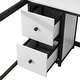 preview thumbnail 9 of 12, Full Size Metal Loft Bed with Desk, Cabinets, Drawers and socket, Black