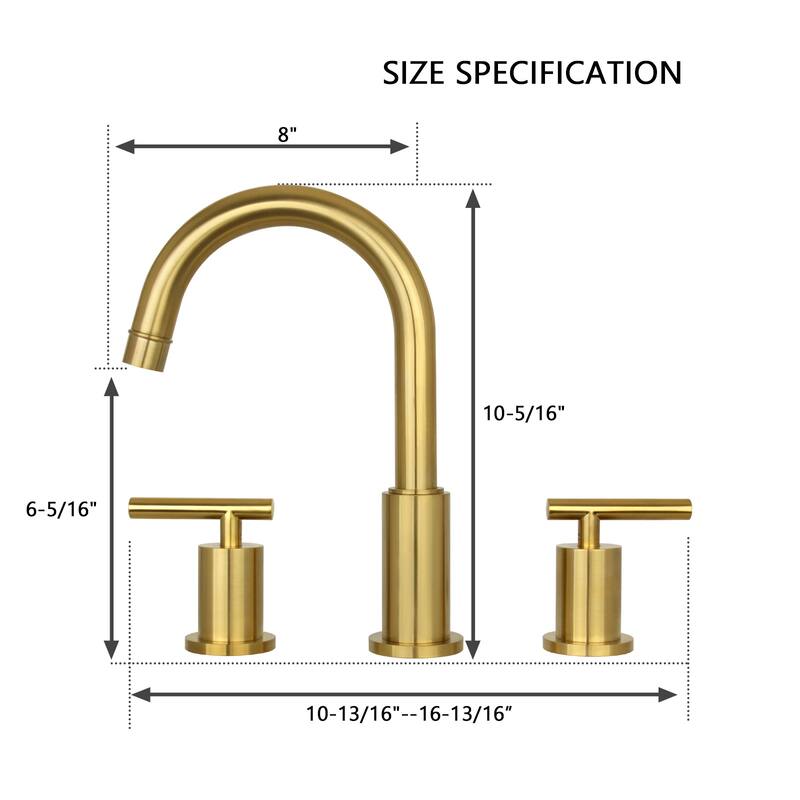 Two-Handle Copper Widespread Bathroom Sink Faucet - 8' x 10'