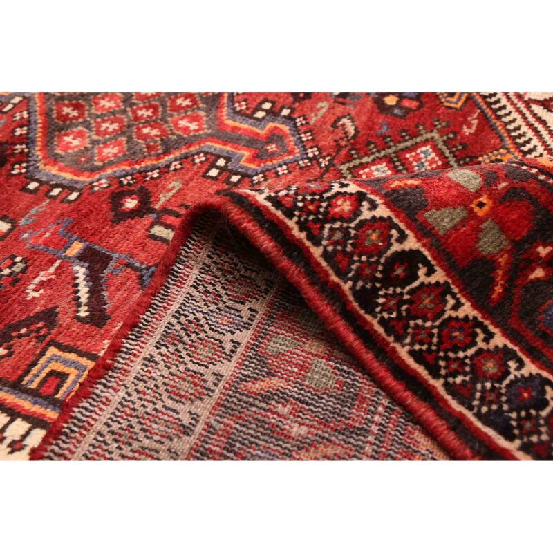ECARPETGALLERY Hand-knotted Anadol Cream, Red Wool Rug - 4'6 x 7'9