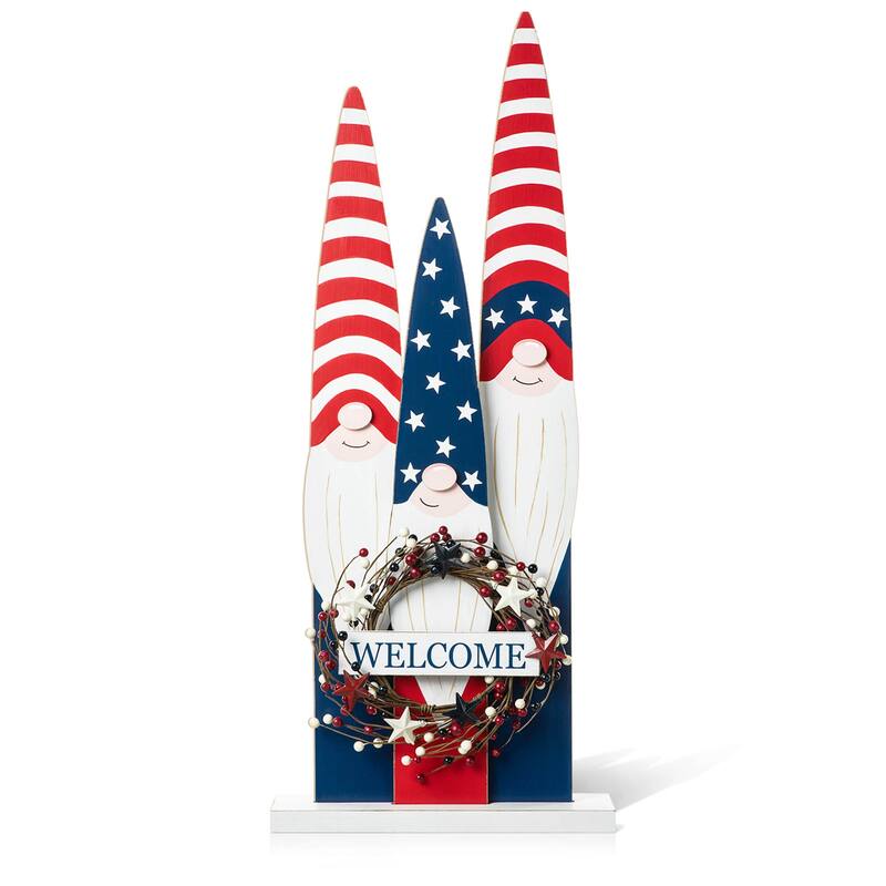 Glitzhome 36"H Wooden Patriotic Americana Porch Decor