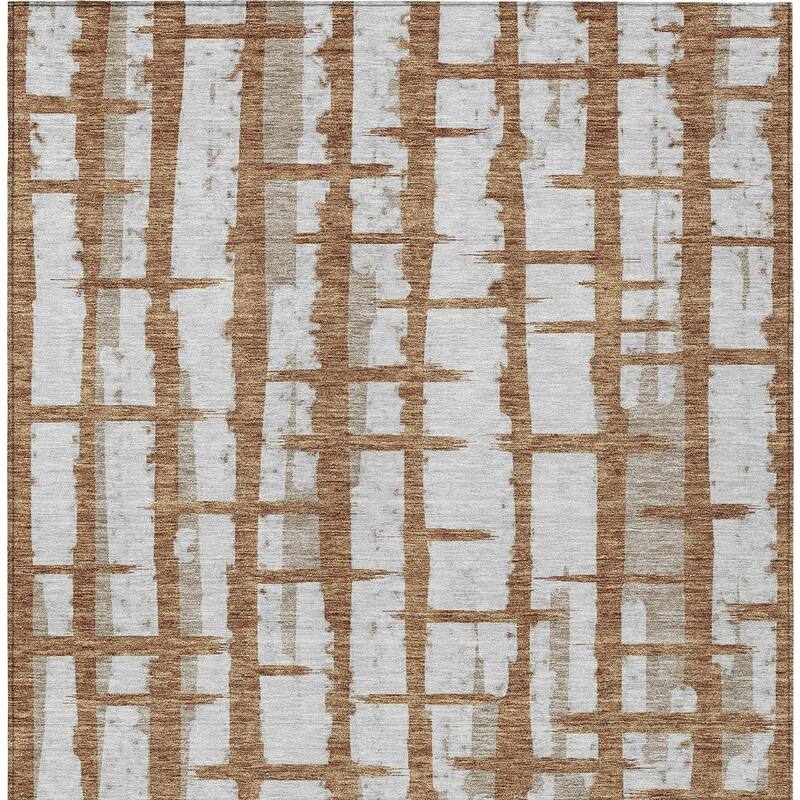 HomeRoots Striped Transitional Rectangle Outdoor Rug