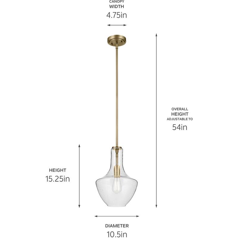 Kichler Everly Single Light 11" Wide Pendant with Clear Glass Shade