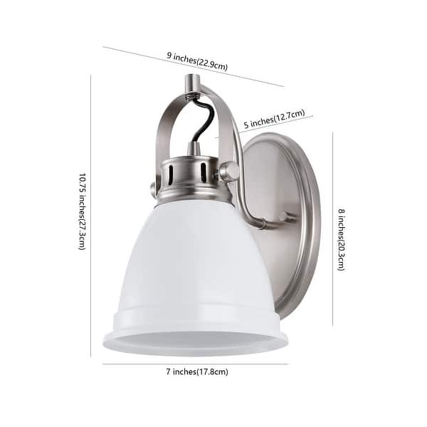 dimension image slide 11 of 14, JONATHAN Y Sydney Farmhouse Bohemian Iron LED Vanity