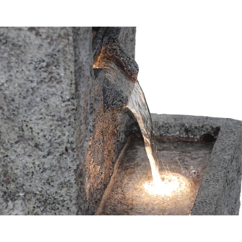 LED Lighted Cascading Outdoor Garden Water Fountain - 31.5"