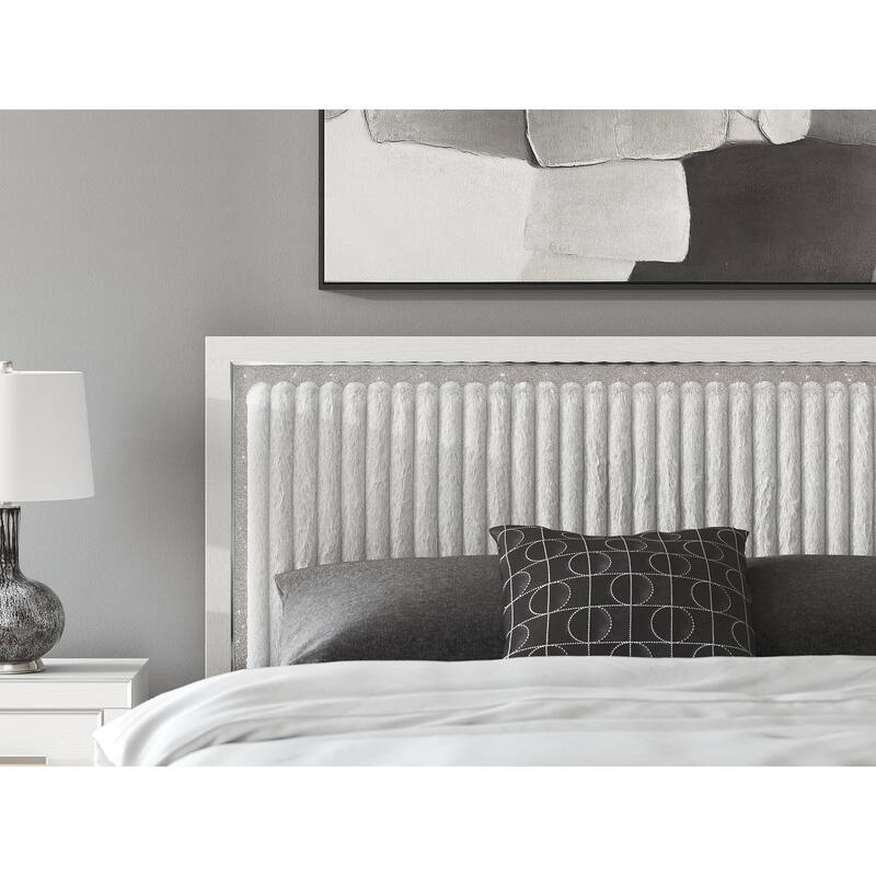 Signature Design by Ashley Birmonton White King Upholstered Panel Heaboard