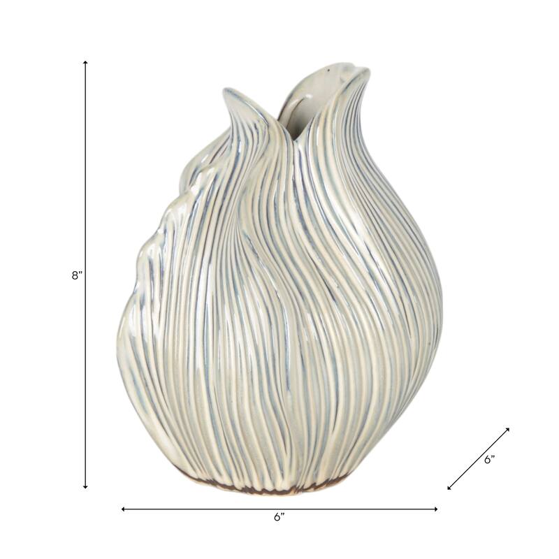 Ceramic Decorative Vase Handcrafted Unique Sculptural Curved Design