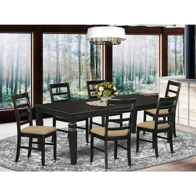 Dining Table Set for 8 - Kitchen Table with Chairs - Modern Black Finish - HomeStock