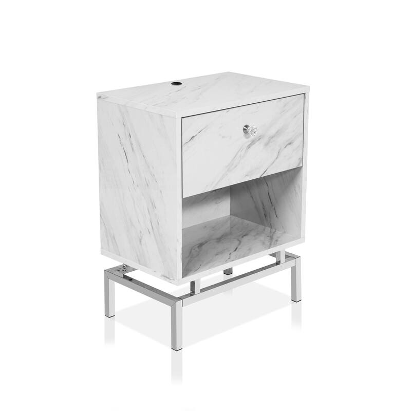 Camelia Contemporary 18-inch 1-Drawer Side Table by Furniture of America (Set of 2)
