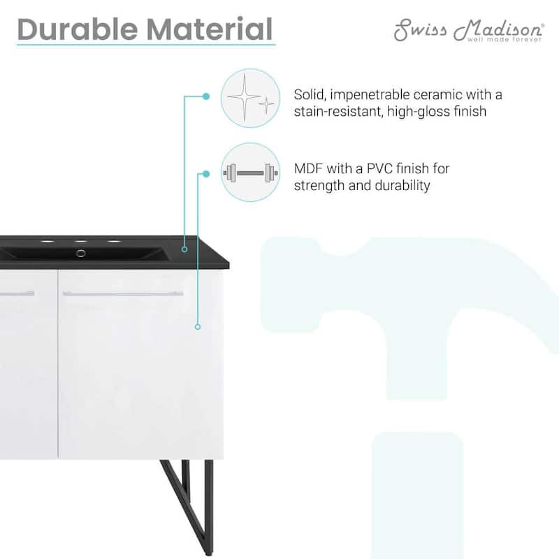Swiss Madison SM-BV216D-3MB Annecy 59" Free Standing Double Basin