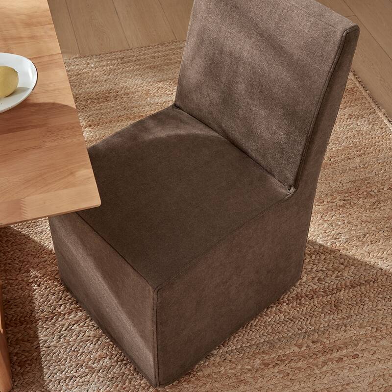 Tessera Upholstered Linen-Blend Slipcovered Dining Chair